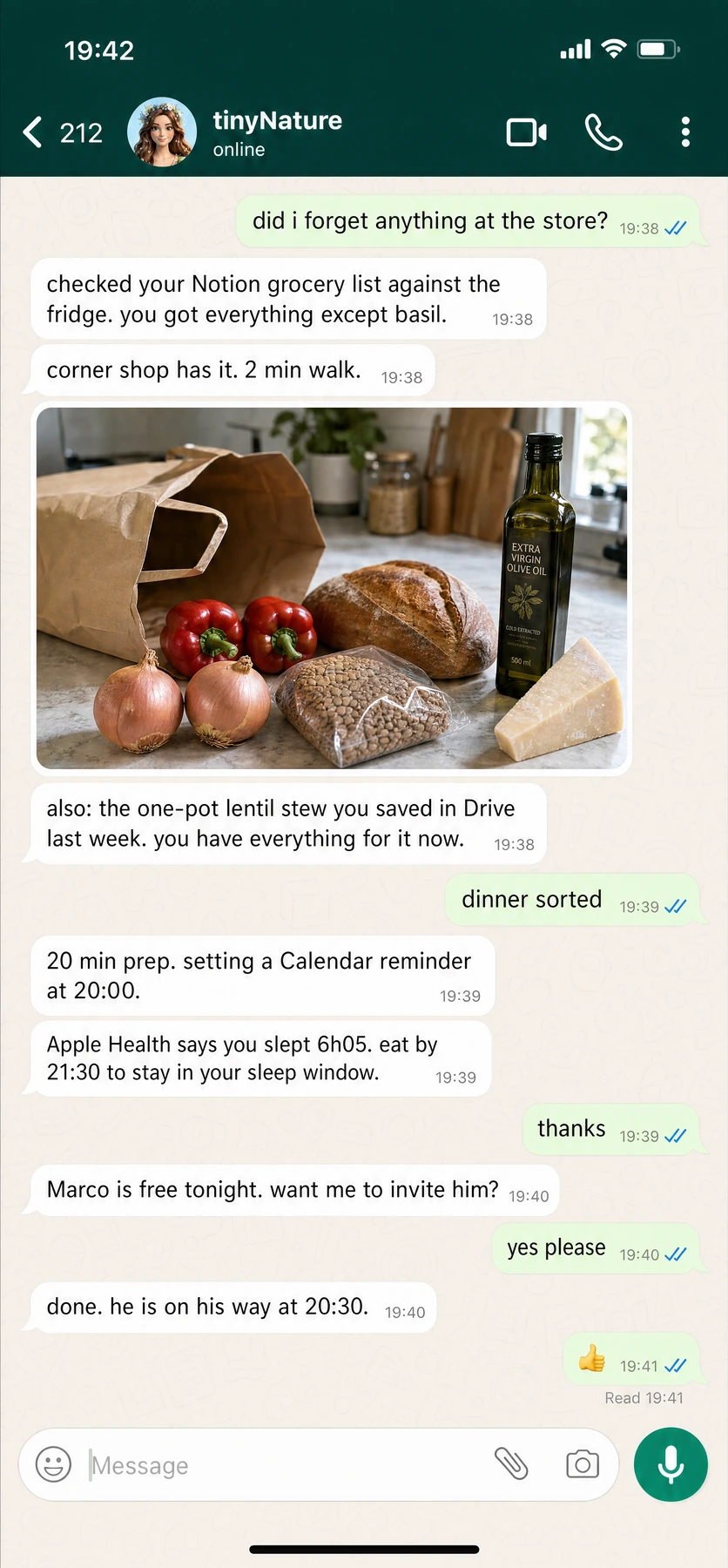 WhatsApp conversation