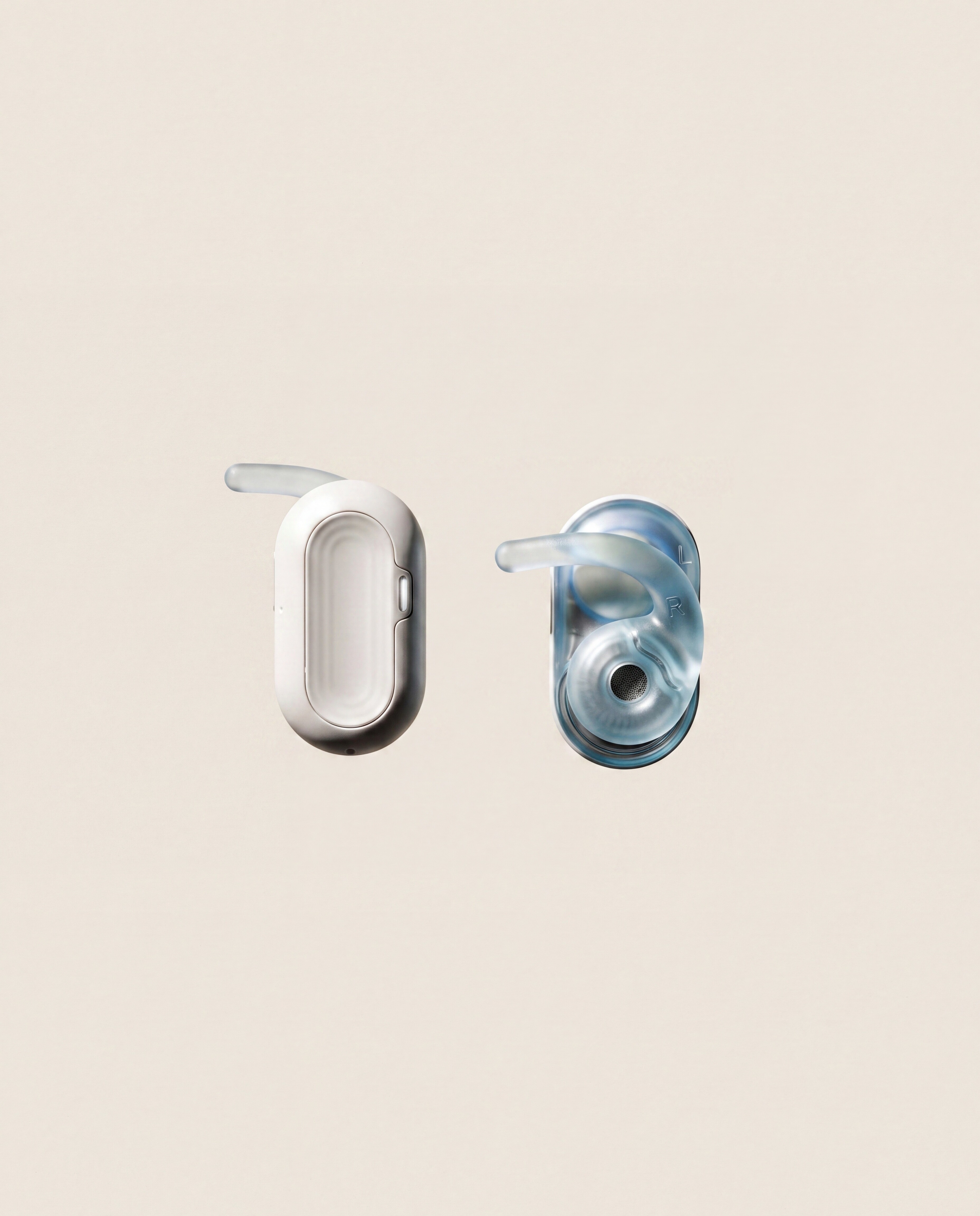 HumanPods pair, capsule body and translucent ear-hook wing